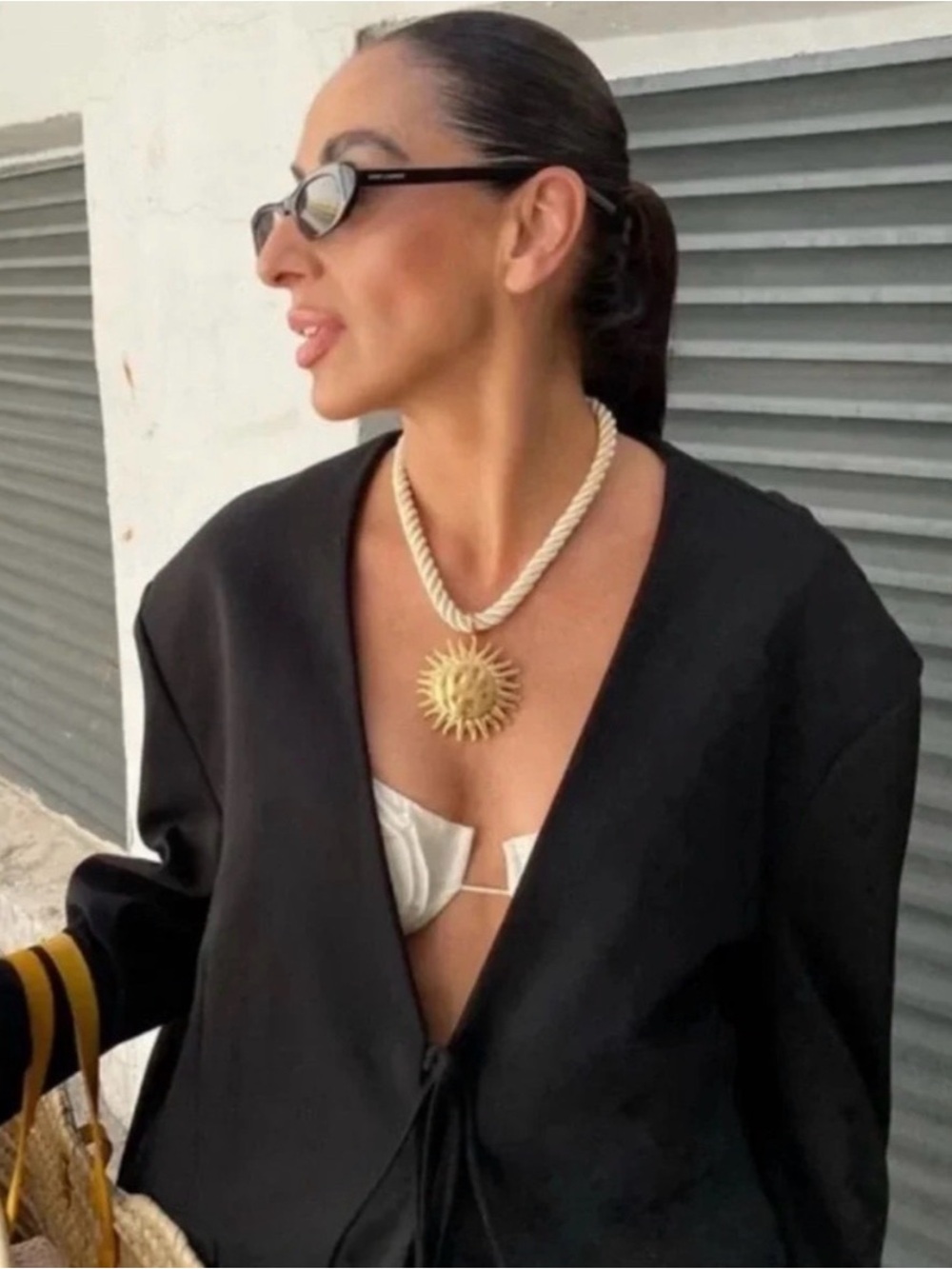 Zara Sun Cord Gold Necklace + Earrings Set - Picture 12 of 13